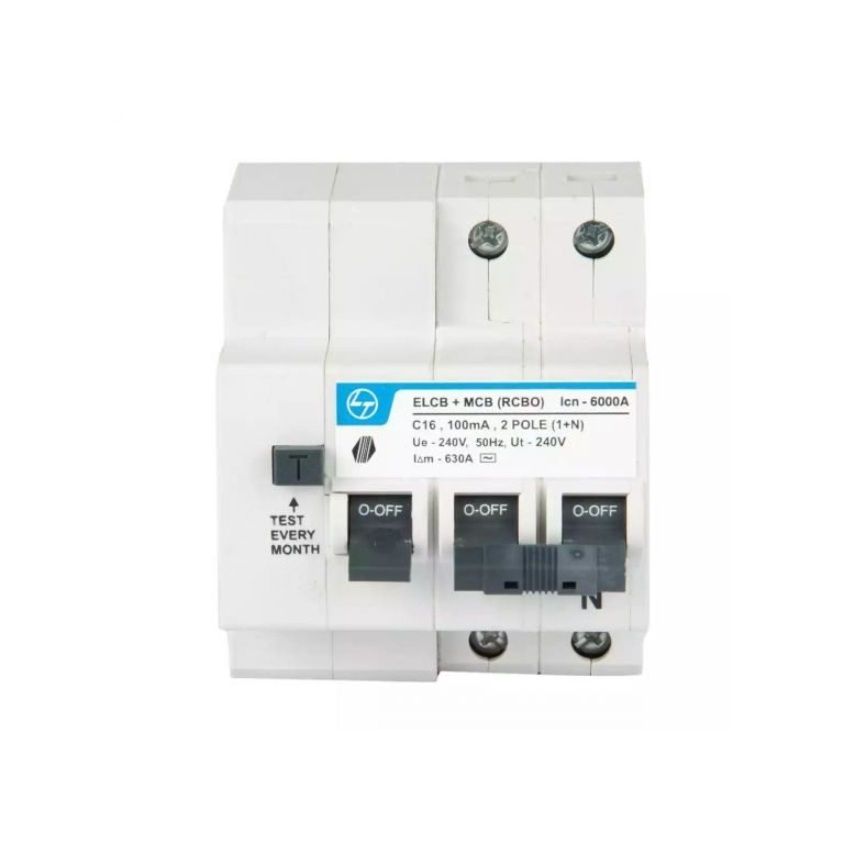 Tripper RCBO EL MCB 25A DP 240V AC 6kA 100mA C Curve L T CB90003OODO cb90003oobo 16a 2p elcbmcb 100ma front