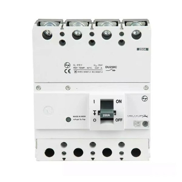 DU250C MCCB 160A 4P 415V AC 25kA Thermal Magnetic 50 60 Hz L T CM90634OOMO cm90634oopo du250c 250a mccb 4p front