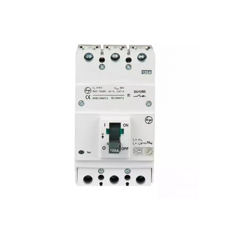 DU125D MCCB 125A 3P 415V AC 18KA Thermal Magnetic 50 60 Hz L T CM90676OOLO cm90676oolo mccb du125d 125a 3p tm 9in front