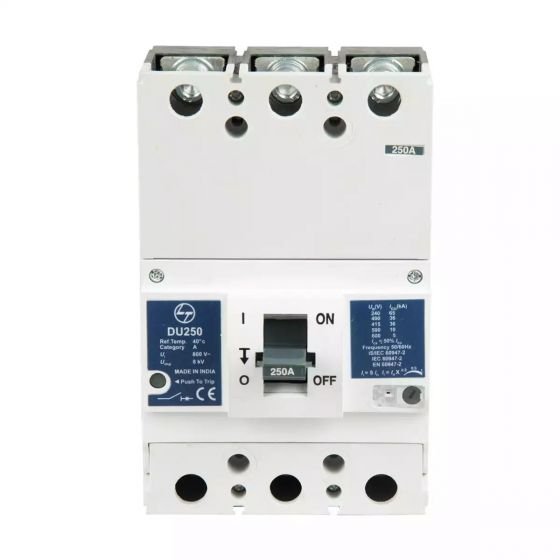 cm98060oooo_mccb_du250_250a_3p_tm_mccb_front.jpg DU250 MCCB 250A 3P 415V AC 36kA Thermal Magnetic 50 60 Hz L T CM98060OOOO cm98060oooo mccb du250 250a 3p tm mccb front