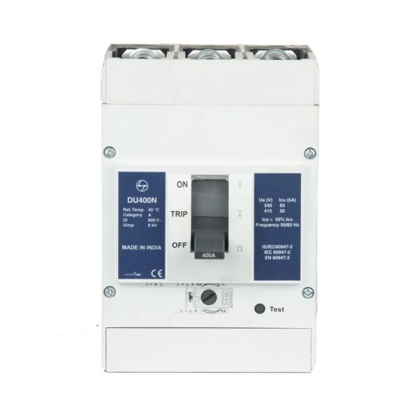 DU400N MCCB 320A 3P 415V AC 50kA Thermal Magnetic 50 60 Hz L T CM98402OOQO cm98402ooro mccb du400n 400a 3p tm 9in front 1 1