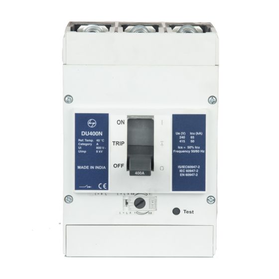 DU400N MCCB 320A 3P 415V AC 50kA Thermal Magnetic 50 60 Hz L T CM98402OOQO cm98402ooro mccb du400n 400a 3p tm 9in front 1 1