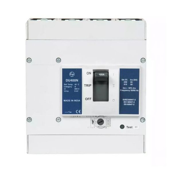 DU400N MCCB 320A 4P 415V AC 50kA Thermal Magnetic 50 60 Hz L T CM98404OOQO cm98404ooro mccb du400n 400a 4p tm 9in front