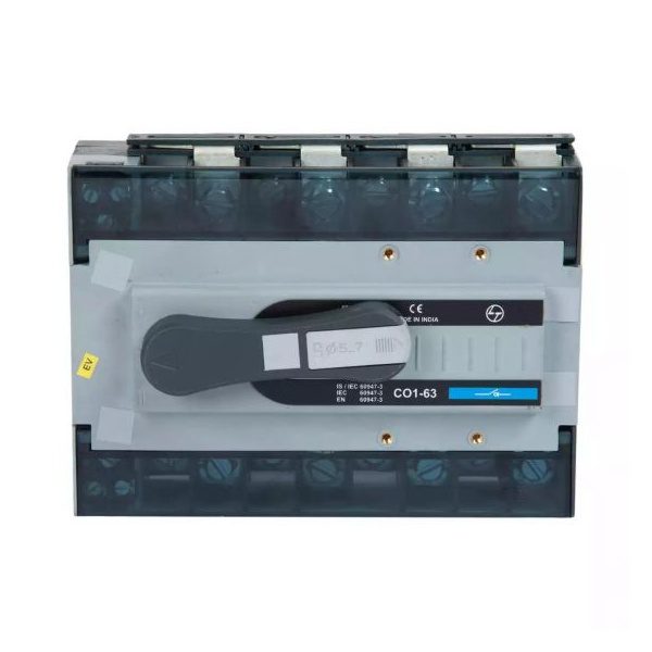C-Line Manual Changeover Switch FR1 63A 4P 415V AC Open Execution Direct Handle L T CO10630OOOD co10630oood co frame 1 front