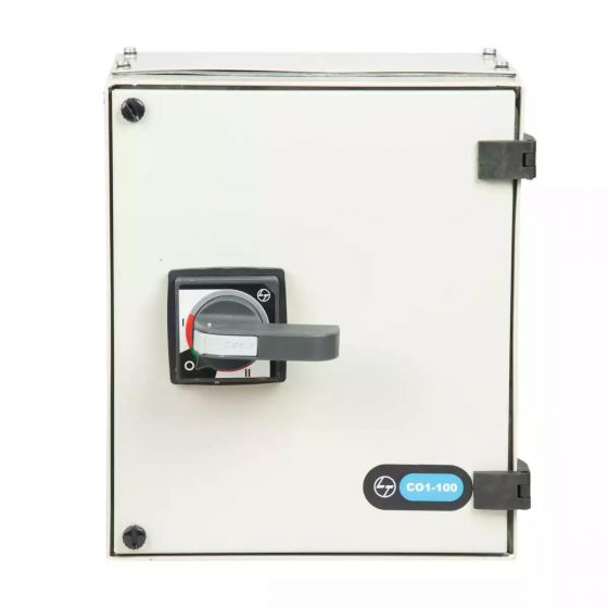co11000osoo_co_frame_1_ss_cosd_fr1_100a_in_ssencl.extended_handle_front.jpg C-Line Manual Changeover Switch FR1 63A 4P 415V AC SS Enclosure Extended Handle L T CO10630OSOO co11000osoo co frame 1 ss cos