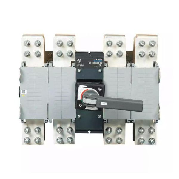 C-Line Manual Changeover Switch FR6 2000A 4P 415V AC Open Execution Extended Handle Center Operation L T CO62000OOOO co62000o