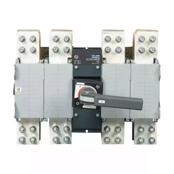 C-Line Manual Changeover Switch FR6 2000A 4P 415V AC Open Execution Extended Handle Center Operation L T CO62000OOOO co62000o
