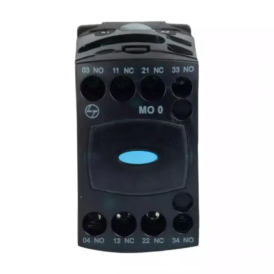MO0 Control Contactor 4A 4P 415V AC 2NO 2NC AC-15 220V DC Coil L T CS900472OOO cs91625booo mo0 22e ac front
