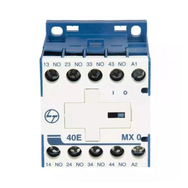 MX0 Mini Control contactor 4A 4P 415V AC 4NO AC-15 415V AC Coil 50 Hz L T CS94018DOOO cs94018booo mx0 40e ac front