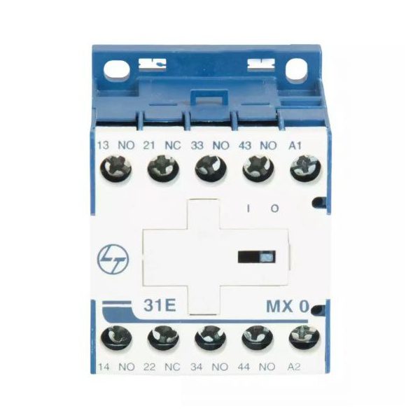 MX0 Mini Control contactor 4A 4P 415V AC 3NO 1NC AC-15 240V AC Coil 50 Hz L T CS94019BOOO cs94019booo mx0 31e ac front