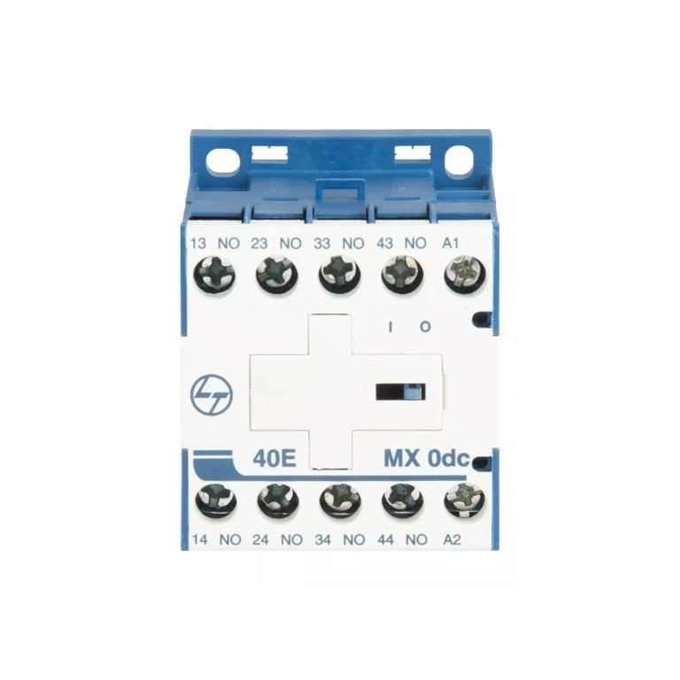 MX0 Mini Control contactor 4A 4P 415V AC 4NO AC-15 110V DC Coil L T CS940271OOO cs940271ooo mx0 40e dc front