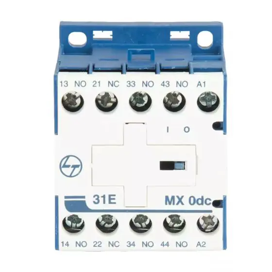 cs940281ooo_mx0_31e_dc_front.jpg MX0 Mini Control contactor 4A 4P 415V AC 3NO 1NC AC-15 220V DC Coil L T CS940282OOO cs940281ooo mx0 31e dc front