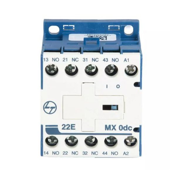 MX0 Mini Control contactor 4A 4P 415V AC 2NO 2NC AC-15 24V DC Coil L T CS940294OOO cs940291ooo mx0 22e dc front