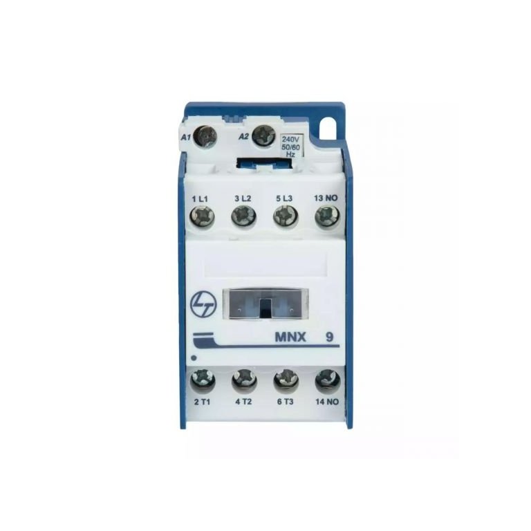 MNX Contactor 9A 3P 415V AC In Built 1NO 1NC AC-3 24V AC Coil 50 60 Hz CS94107GOOO L T CS94107GOOO cs94106booo mnx 9 front