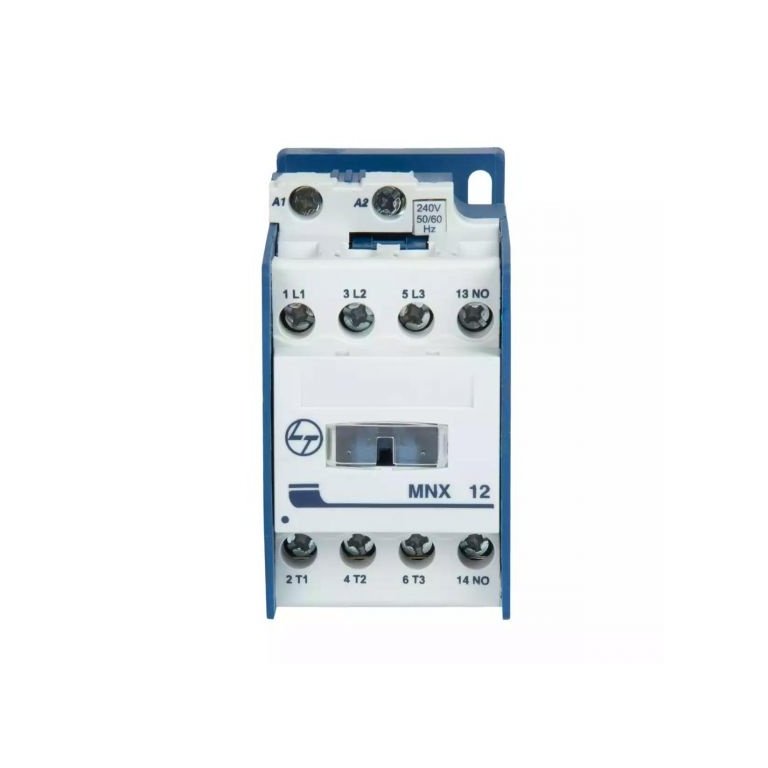 MNX Contactor 12A 3P 415V AC In Built 1NC AC-3 415V AC Coil 50 60 Hz L T CS94109DOOO cs94108booo mnx 12 front