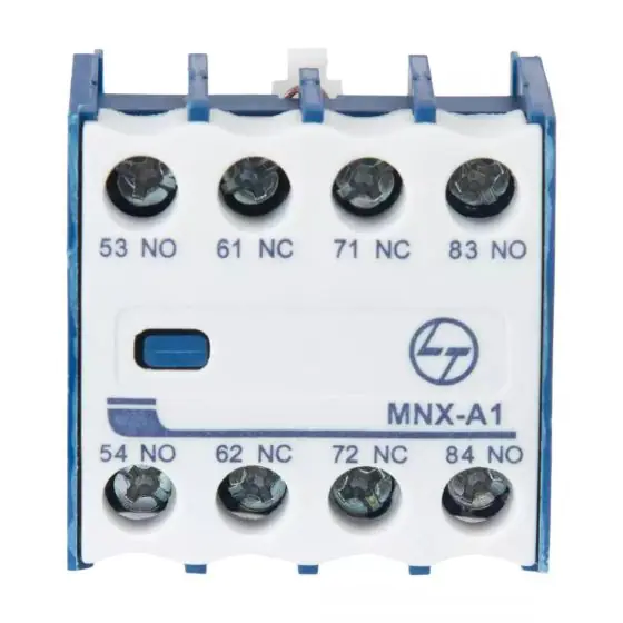 cs94114oooo_mnx_a1_add_on_bl_2no2nc_front.jpg MNX 9-80 MCX 01-23 Accessory Add on auxiliary contact block Front Mounting 2NO 2NC L T CS94114OOOO cs94114oooo mnx a1 add on