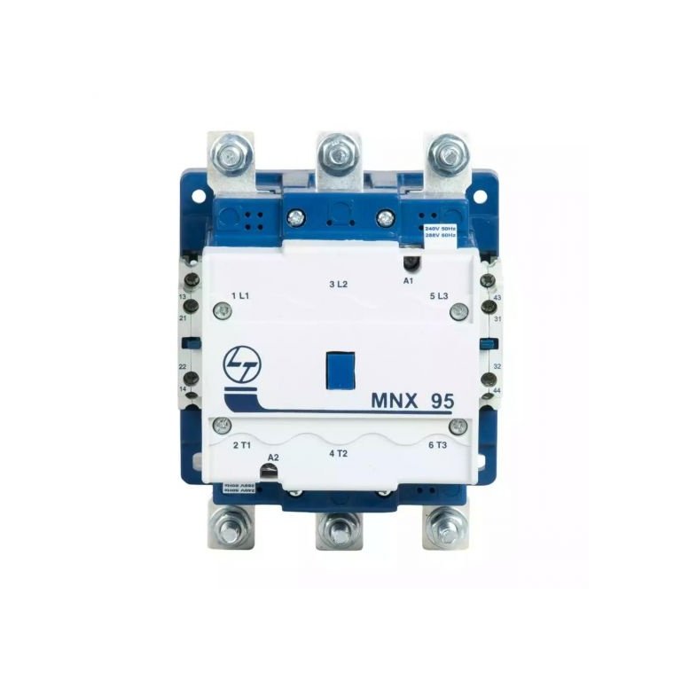 MNX Contactor 95A 3P 415V AC AC-3 220V AC Coil 50 60 Hz L T CS94136KOOO cs94136booo mnx 95 front