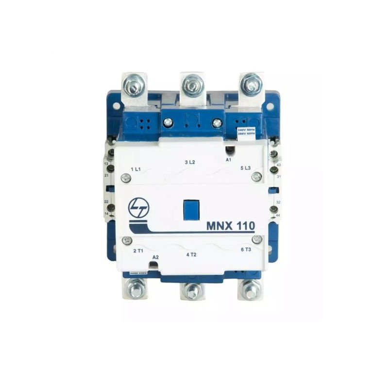 MNX Contactor 110A 3P 415V AC AC-3 110V AC Coil 50 60 Hz L T CS94137AOOO cs94137booo mnx 110 front