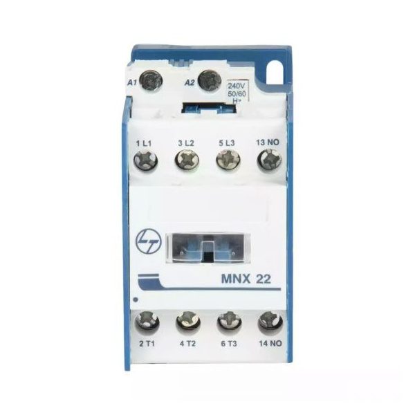 MNX Contactor 22A 3P 415V AC In Built 1NC AC-3 24V AC Coil 50 60 Hz L T CS94981GOOO cs94980booo mnx 22 front