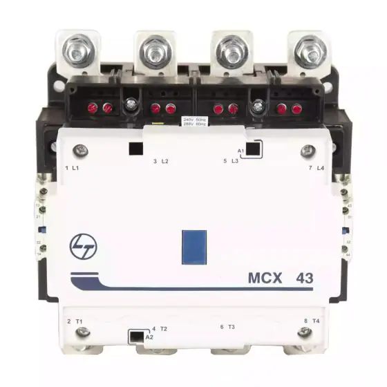 cs97025booo_mcx_43_front.jpg MCX Contactor 400A 4P 415V AC In Built 2NO 2NC AC-1 220V AC Coil 50 60 Hz L T CS97025KOOO cs97025booo mcx 43 front
