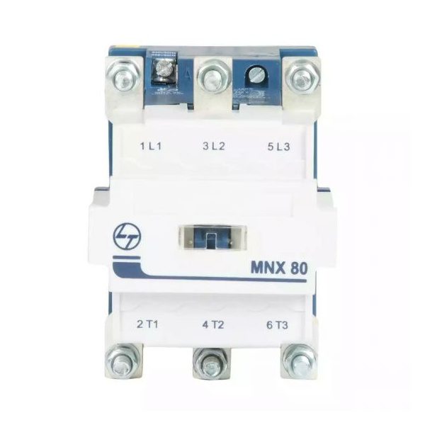 MNX Contactor 80A 3P 415V AC AC-3 220V AC Coil 50 60 Hz L T CS97077KOOO cs97077booo mnx 80 front