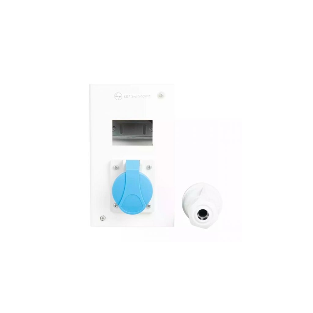 Exora DB Plug Socket 32A 5 Pin 8 Mod Single Door IP30 Plastic L T DBPPS532SD dbpps332sd p s 32a3pin4mod sd ip30 plastic front