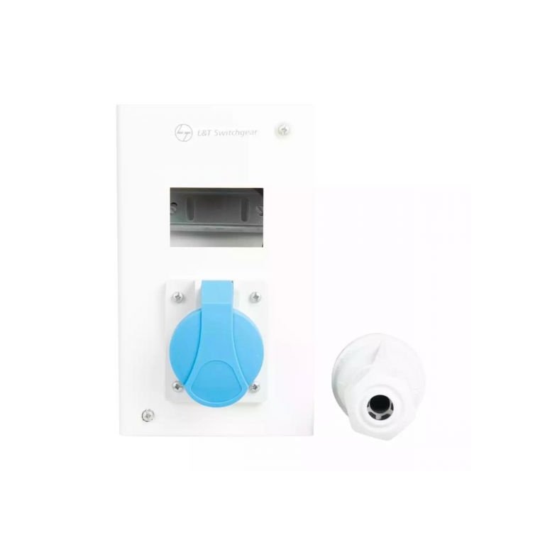 Exora DB Plug Socket 32A 5 Pin 8 Mod Single Door IP30 Plastic L T DBPPS532SD dbpps332sd p s 32a3pin4mod sd ip30 plastic front