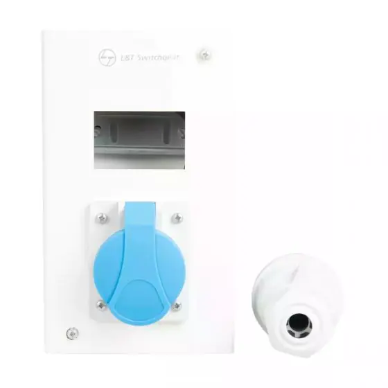 Exora DB Plug Socket 32A 5 Pin 8 Mod Single Door IP30 Plastic L T DBPPS532SD dbpps332sd p s 32a3pin4mod sd ip30 plastic front