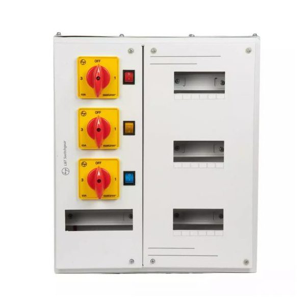 Exora DB 63A Phase Selector 4 Way Single Door IP30 L T DBPSR004SD dbpsr006sd phase selector 6w sd ip30 front