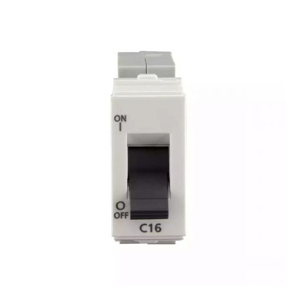 enGem 16A SP Mini MCB 3 kA White L T CB93101KW16 engem16aspminimcb3ka cb93101kw16 front