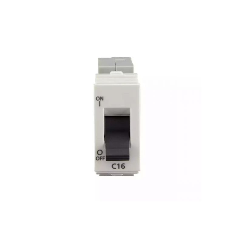enGem 16A SP Mini MCB 3 kA White L T CB93101KW16 engem16aspminimcb3ka cb93101kw16 front