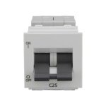 enGem 25A DP Mini MCB 3 kA White L T CB93202KW25 engem25adpminimcb3ka cb93202kw25 front