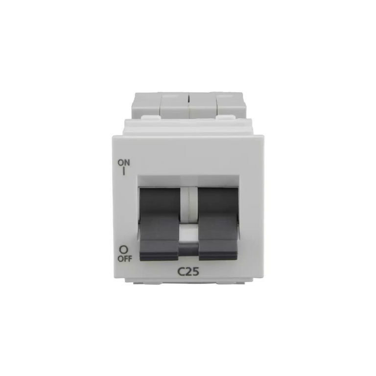 enGem 25A DP Mini MCB 3 kA White L T CB93202KW25 engem25adpminimcb3ka cb93202kw25 front