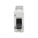 enGem 25A SP Mini MCB 3 kA White L T CB93101KW25 engem25aspminimcb3ka cb93101kw25 front