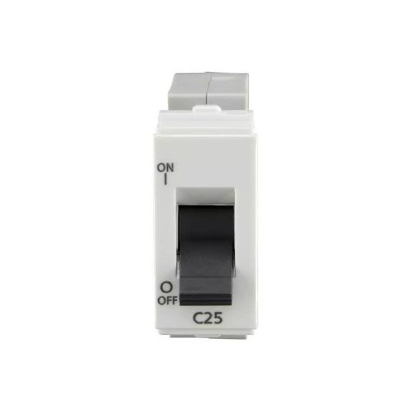 enGem 25A SP Mini MCB 3 kA White L T CB93101KW25 engem25aspminimcb3ka cb93101kw25 front