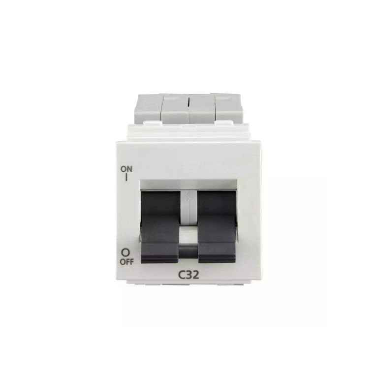 enGem 32A DP Mini MCB 3 kA White L T CB93202KW32 engem32adpminimcb3ka cb93202kw32 front