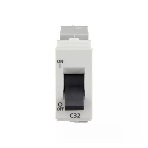 enGem 32A SP Mini MCB 3 kA White L T CB93101KW32 engem32aspminimcb3ka cb93101kw32 front