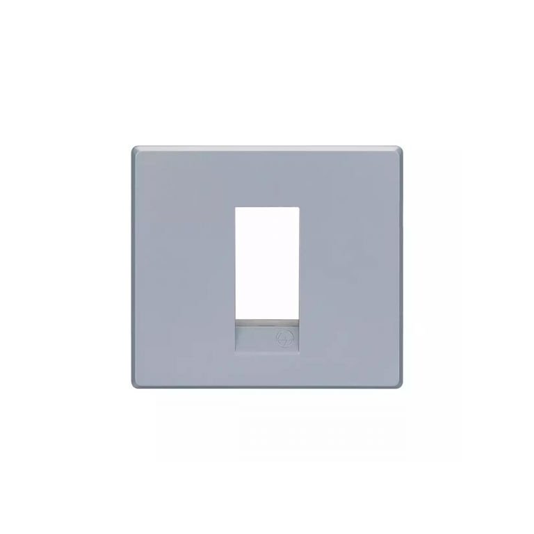 englaze 1 module plate M Silver L T CB92101FS01 englaze1moduleplateframecovermoonlightsilver cb92101fs01 front