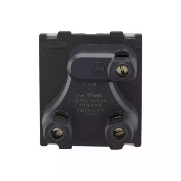 entice socket 6A 16A combined with ISI 2M White L T CB91302CW16 englaze6a 16a3pincombisocket2mwithisi cb92302cw16 back