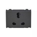 englaze 6A 16A 3pin Socket with ISI M Grey 3M L T CB92303CM16 englaze6a 16a3pinsocketmgrey3mwithisi cb92303cm16 front