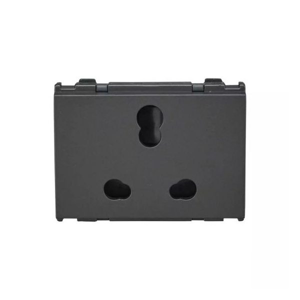 englaze 6A 16A 3pin Socket with ISI M Grey 3M L T CB92303CM16 englaze6a 16a3pinsocketmgrey3mwithisi cb92303cm16 front