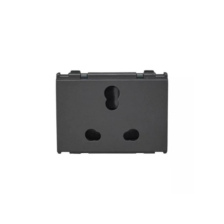 englaze 6A 16A 3pin Socket with ISI M Grey 3M L T CB92303CM16 englaze6a 16a3pinsocketmgrey3mwithisi cb92303cm16 front