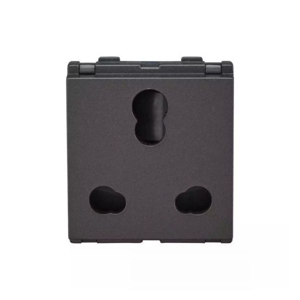 englaze 6A 16A 3pin Socket with ISI M Grey 2M L T CB92302CM16 englaze6a 16a3pinsocketmgreywithisi cb92302cm16 front 1