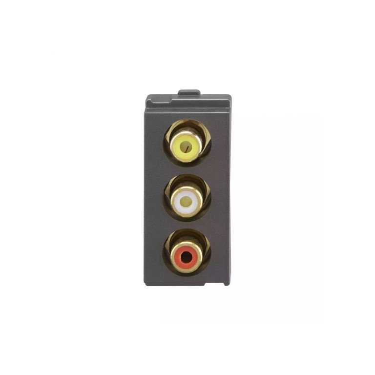 entice RCA Connector 1M Cha Grey L T CB91201TG00 englazercaconnectormgrey cb92201tm00 front