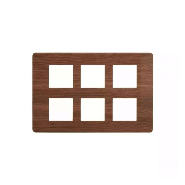 entice 12 module plate- Cinnamon Wood L T CB91112FA12 entice12moduleplate cinnamonwood cb91112fa12 front