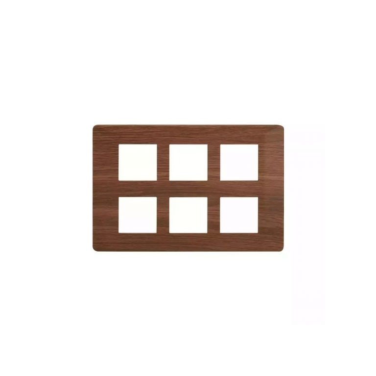 entice 12 module plate- Cinnamon Wood L T CB91112FA12 entice12moduleplate cinnamonwood cb91112fa12 front