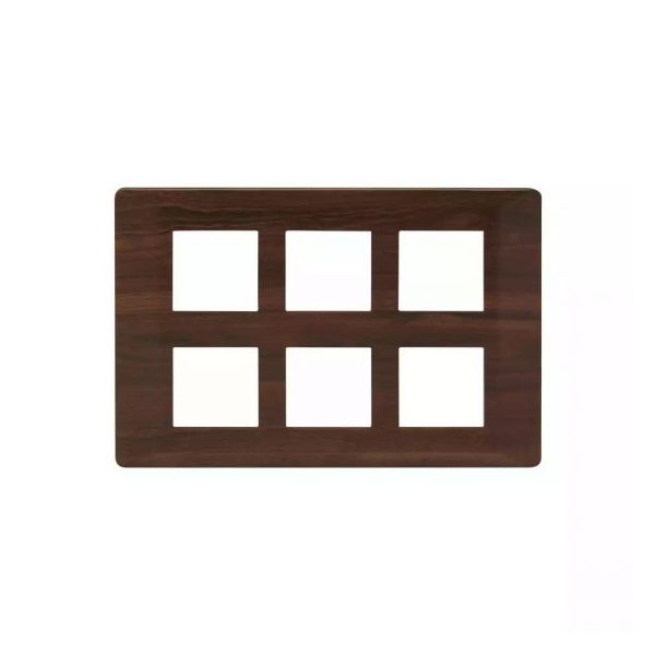 entice 12 module plate- Dark Chocolate Wood L T CB91112FL12 entice12moduleplate darkchocolatewood cb91112fl12 front