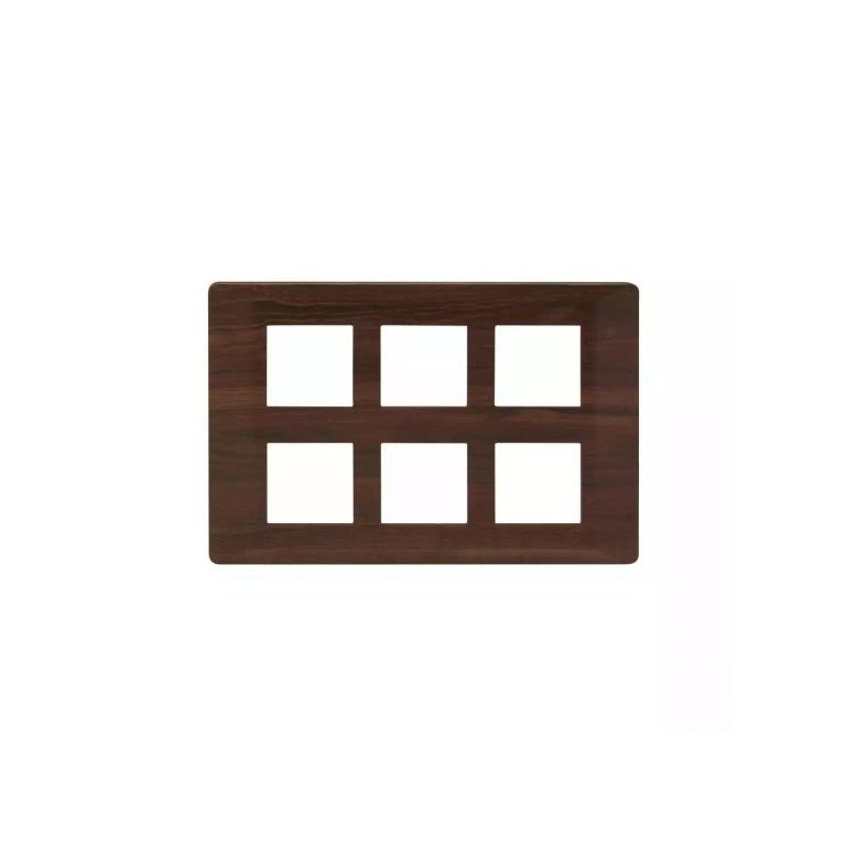 entice 12 module plate- Dark Chocolate Wood L T CB91112FL12 entice12moduleplate darkchocolatewood cb91112fl12 front