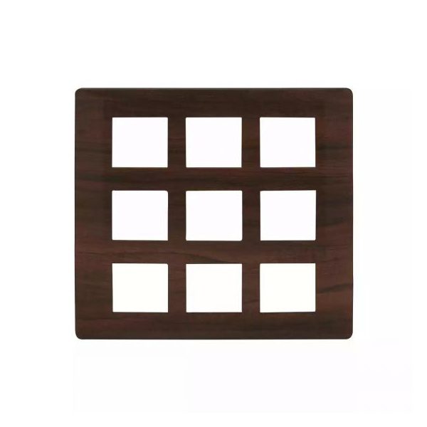 entice 18 module plate- Dark Chocolate Wood L T CB91118FL12 entice18moduleplate darkchocolatewood cb91118fl12 front