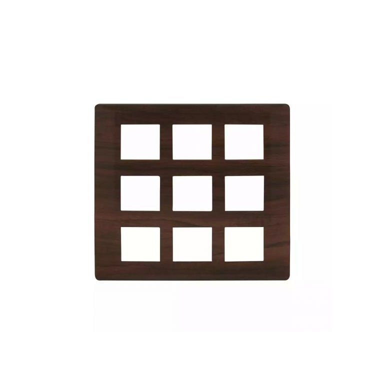 entice 18 module plate- Dark Chocolate Wood L T CB91118FL12 entice18moduleplate darkchocolatewood cb91118fl12 front